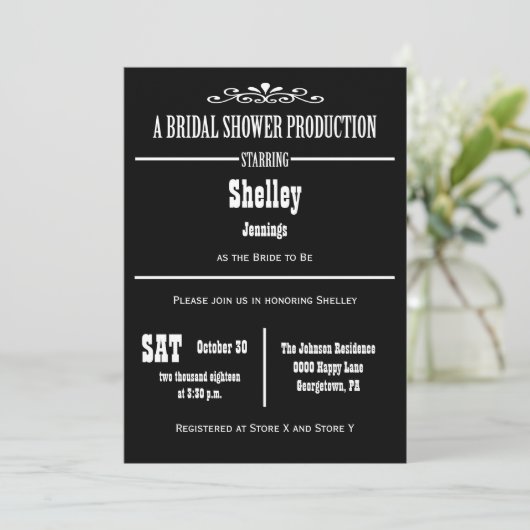 Unieke bruidsdouche uitnodigingen (Staand voorkant)