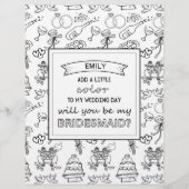 Unieke bruidsmeisje voorstel Kaart kleurboek pagin (Voorkant)