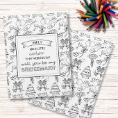 Unieke bruidsmeisje voorstel Kaart kleurboek pagin
