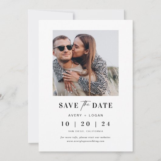 Unieke bruiloft Bewaar de datumfoto Kaart (Achterkant)