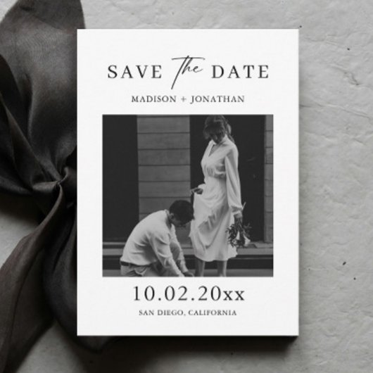 Unieke bruiloft Bewaar de datumfoto Kaart