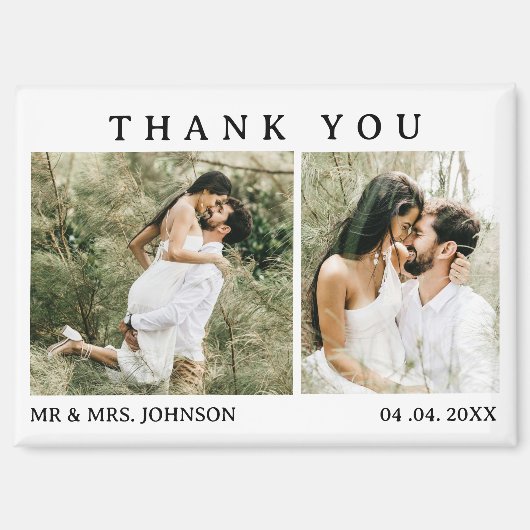 Unieke bruiloft Dank u Magneet (Voorkant)