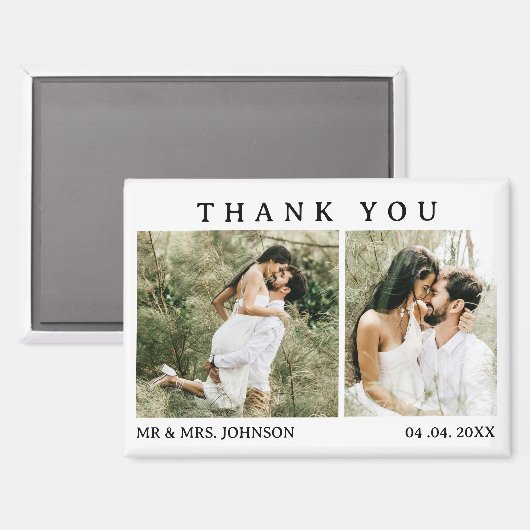 Unieke bruiloft Dank u Magneet (Voorkant / Achterkant)