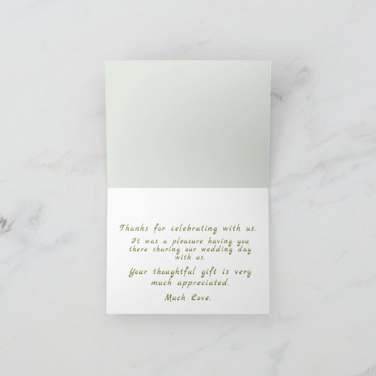 Unieke bruiloft personaliseren bedankkaart (Binnen)