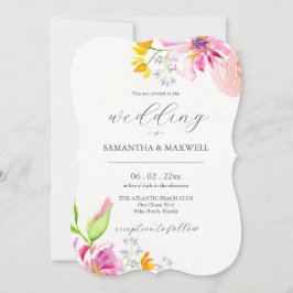 Unieke bruiloft uitnodiging Floral