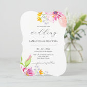 Unieke bruiloft uitnodiging Floral (Staand voorkant)