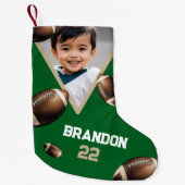 Unieke Bruin & Groen Football Fotonaam Kleine Kerstsok (Voorkant)