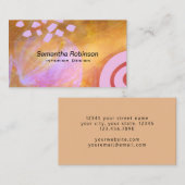 Unieke Bruin Sinaasappel Roze Interieurontwerper Visitekaartje (Voorkant / Achterkant)