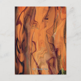 Unieke Bruine Abstracte Marmeren Vloeibare Kunst a Briefkaart