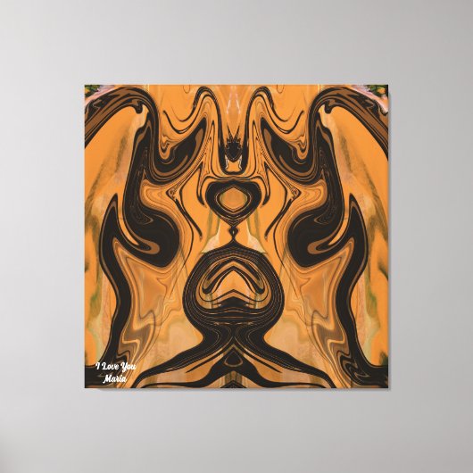 Unieke Bruine Abstracte Marmeren Vloeibare Muurkun Canvas Afdruk (Voorkant)