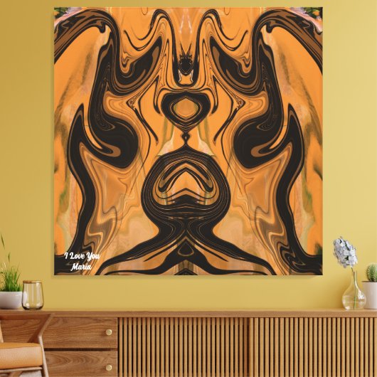 Unieke Bruine Abstracte Marmeren Vloeibare Muurkun Canvas Afdruk (Insitu (Woonkamer))