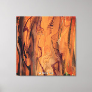 Unieke Bruine Abstracte Marmeren Vloeibare Wandkun Canvas Afdruk