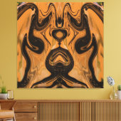 Unieke bruine abstracte marmeren vloeibare wandkun canvas afdruk (Insitu (Woonkamer))