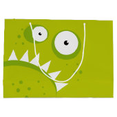 Unieke bruine boze, schimmelige, dunne, groene mon large cadeautasje (Achterkant)