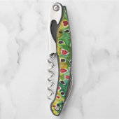 Unieke bruine forel vishuid kurkentrekker (Voorkant)