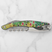 Unieke bruine forel vishuid kurkentrekker (Achterkant)