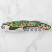 Unieke bruine forel vishuid kurkentrekker (Voorkant)