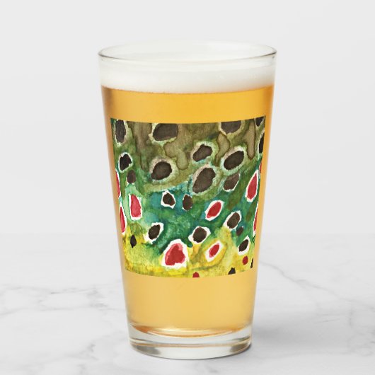 Unieke bruine forel Vist Ichthyology Angler's Glas (Voorkant gevuld)