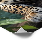 Unieke brullende luipaard in Oerwoud Animal Art Poster (Hoek)