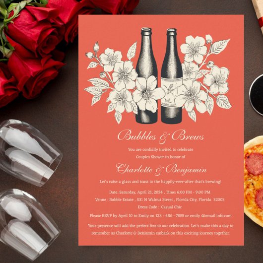 Unieke Bubbles en Brouwsels Koppel Bruisfeestje Kaart