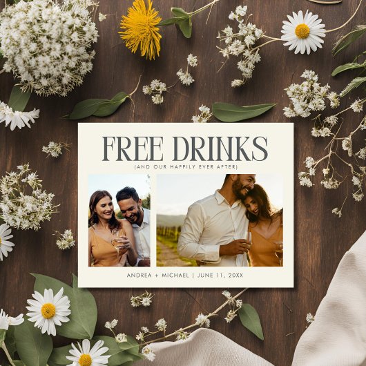 Unieke Budget Fotobruiloft Sla de Datum op Aankondigingskaart