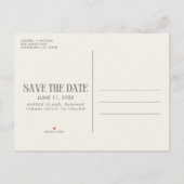 Unieke Budget Fotobruiloft Sla de Datum op Aankondigingskaart (Achterkant)