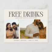 Unieke Budget Fotobruiloft Sla de Datum op Aankondigingskaart (Voorkant)