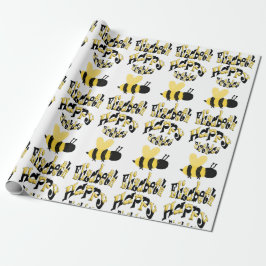 Unieke Bumblebee Doodle gepersonaliseerde tekening Cadeaupapier