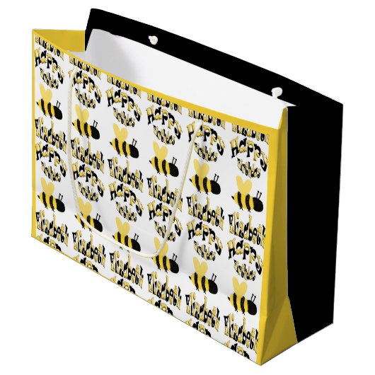 Unieke Bumblebee Doodle Gepersonaliseerde Tekening Groot Cadeauzakje (Voorkant Gekanteld)
