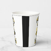 Unieke Bumblebee Doodle gepersonaliseerde tekening Papieren Bekers (Rechts)