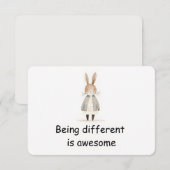 Unieke Bunny Woodland Animal Affirmation Kaart (Voorkant / Achterkant)