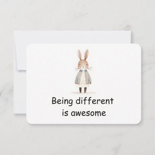 Unieke Bunny Woodland Animal Affirmation Kaart (Voorkant)