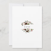 Unieke Burgundy Crème Bloem Goud Bruiloft Kaart (Achterkant)