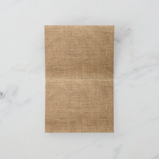 Unieke Burlap Dank u kaart met harten (Binnen)