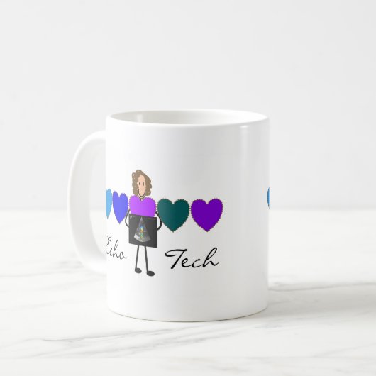 Unieke cadeaus van hartecho-technicus koffiemok (Voorkant links)