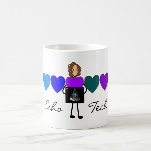 Unieke cadeaus van hartecho-technicus koffiemok (Center)