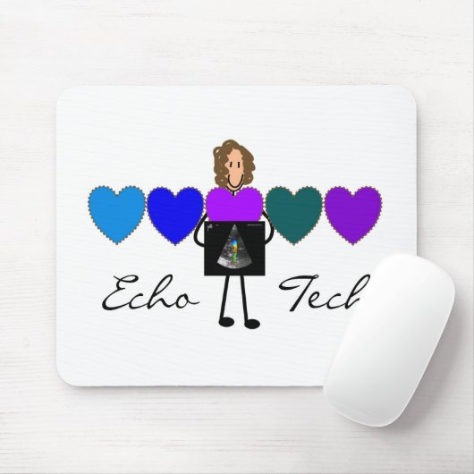 Unieke cadeaus van hartecho-technicus muismat (Met muis)