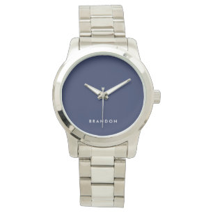 Unieke cadeaus voor mannen Navy Blue Zilveren horl Horloge