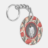 Unieke cadeaus voor vader aangepaste foto tulp sleutelhanger (Voorkant Links)