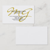 Unieke Calligrafie Gold Color Monogram White Visitekaartje (Voorkant / Achterkant)