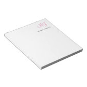 Unieke Calligrafie Monogram Wit Roze Initialen Notitieblok (Schuin)