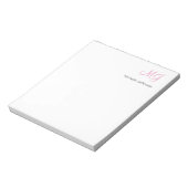 Unieke Calligrafie Monogram Wit Roze Initialen Notitieblok (Linkerzijde)