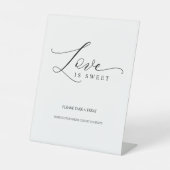 Unieke Calligrafie Script Love is Sweet Reclamebord Met Voetstuk (Voorkant)
