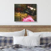 Unieke  camera, klok en bloem canvas afdruk (Insitu (Slaapkamer))