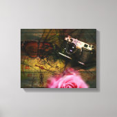 Unieke  camera, klok en bloem canvas afdruk (Voorkant)