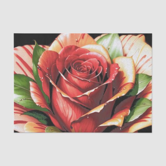Unieke Candy Cane Roos Design Flower Tissuepapier (Voorkant)