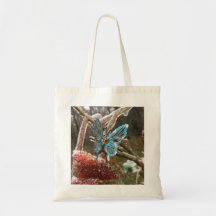 Unieke canvas tas met een vlinder- en ijsfoto