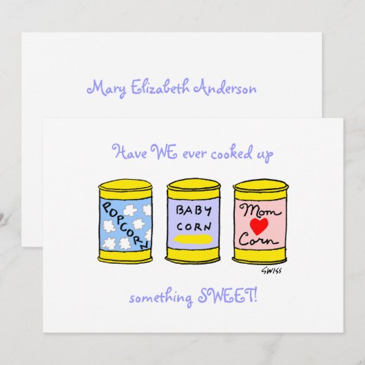 Unieke Cartoon Baby voor Foodies Aankondiging (Voorkant / Achterkant)