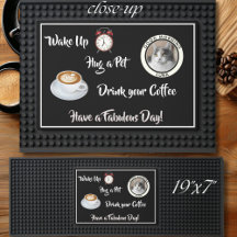 Unieke Cat Home Coffee Bar Mat Pet Foto