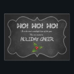 Unieke Chalkboard HO HO HO Xmas Partij Kaart<br><div class="desc">Geweldig Chalkboardscript "HO HO HO",  uitnodiging van de kerstpartij! Gebruik het gereedschap Aanpassen om je eigen info toe te voegen! Het is een sjabloon,  dus,  kunt u uw eigen afbeelding toevoegen.</div>